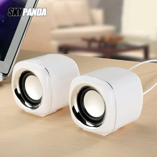 1 Pair Wired Computer Speakers USB AUX Bass Reinforcement Mini Speaker for Laptop Desktop Phone 6W Audio Multimedia Loudspeaker