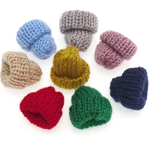 10pc Mini Sweet Knitting Wool Hat Korean Candy Color DIY Kids Doll Hair Accessories Kawaii Fashion Hot Sale Jewelry in Japan