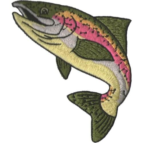 10pc Colorful Big Fish iron on Patches for clothing Sticker Ethnic for clothes applique embroidery T-shirt Accessory