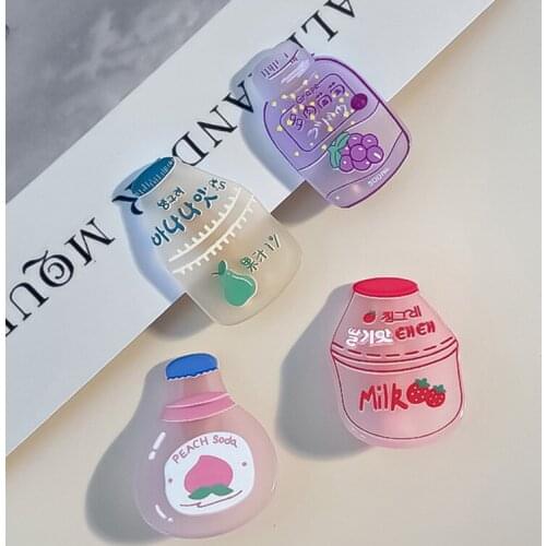 2021 Hot Sale Girls Cartoon Bottle Hairpin Milk Tea Drink Bottle Hair Clip Children Creative Barrettes Headband Hair Accessories