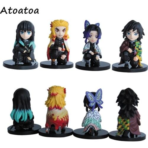 4pcs/lot 6cm HOT Demon Slayer Action Figures Cartoon Toy Dolls Birthday Gift Toys Boy Girls Children Anime Model Figure Set