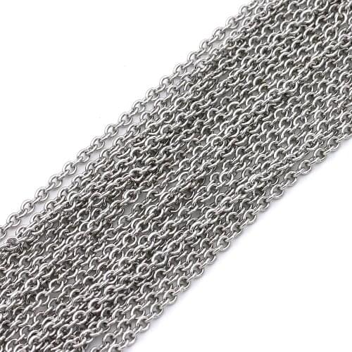 5 Meters/Pack Stainless Steel Tone Chain Necklace Chains Jewelry Findings in Bulk Fitting for DIY jewelry Making