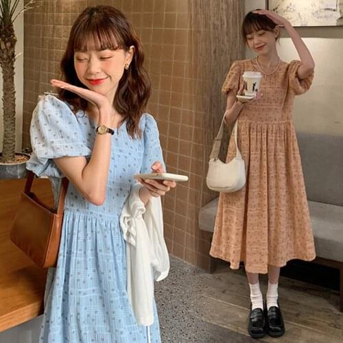 79232# Maternity Clothes Summer Cotton Short Sleeves Loose Stylish Dress Pregnant Women Mom Dress