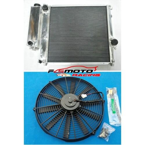 Aluminum Radiator for BWM E36 Z3 M44 M42 Manual +FAN 1987-2000 1988 1989 1990