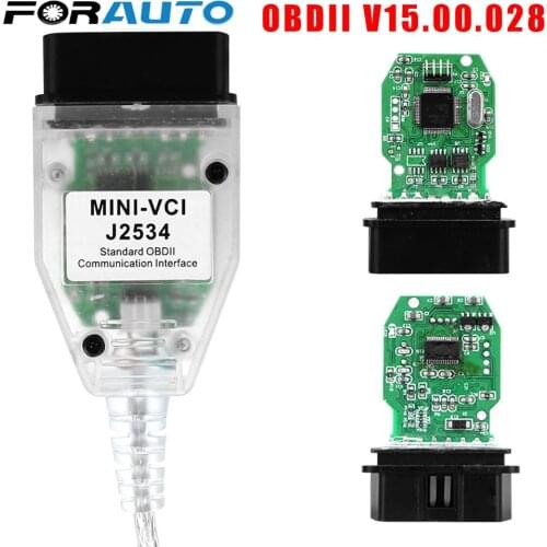 Auto Scanner OBD2 Interface MINI-VCI FTDI J2534 For Toyota TIS Techstream Car Diagnostics Cable Vehicle Diagnosis V15.00.028
