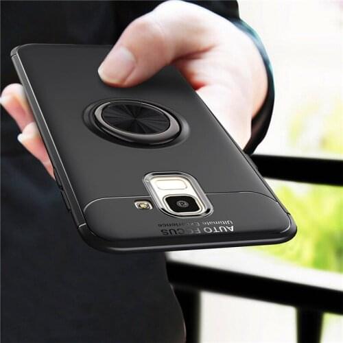 For Samsung J6 2018 Case J600 J600F Cover Soft Silicone TPU Skin Cover for Samsung Galaxy J6 Magnetic Car Holder Ring TPU Cases
