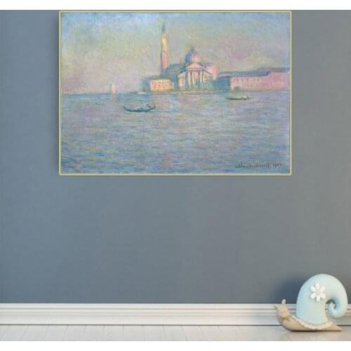 Citon Claude Monet《Church of san giorgio maggiore》Canvas Oil Painting Artwork Poster Picture Modern Wall Decor Home Decoration