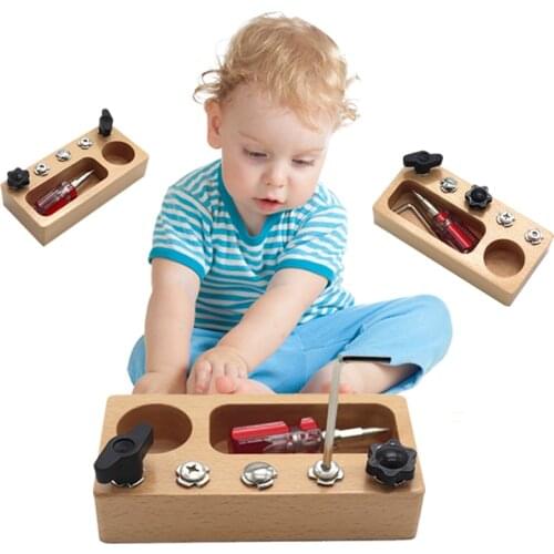 Montessori Wooden Toy Material Sensory Repair Tool Screw Bolts Sets Montessori Educational Toys for Children