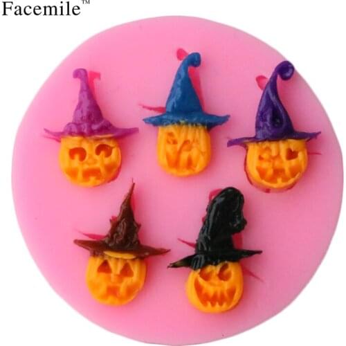 Facemile Halloween Pumpkin Imp Shape Silicone Mold Soap Fondant Candle Molds Chocolate Moulds Silicone Molds For Cakes 50-190