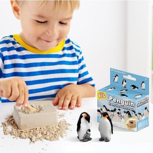 Penguin Toys Digging Plaster Block Penguins dinosaur model Scientific Explore Mining Toy For Children gifts Puzzle education
