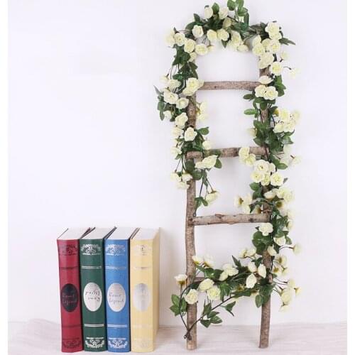Artificial Flowers Roses Vine 69 Roses Valentines Day Plastic Flower Vine Wedding Restaurant Wall Hanging Decoration Home Decor
