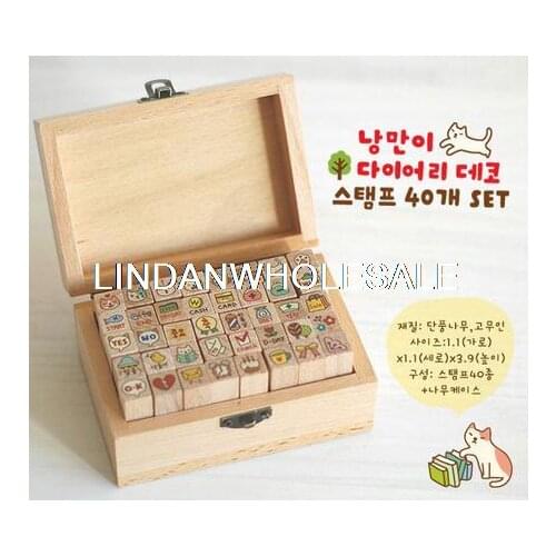 Korea style Cartoon logo Lovely wood Small seal,Scrapbooking Stamp,best toy for children