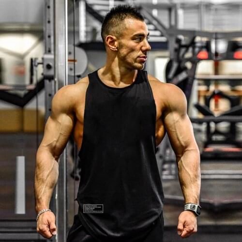 Bodybuilding Tank Tops Men Gym Clothing Cotton Workout Fitness Sleeveless Shirt Running Stringer Singlets Summer Sports Vest