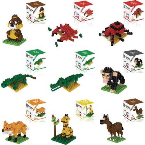 ABS DIY mini animal model toys micro blocks 3d blocks education toys for children