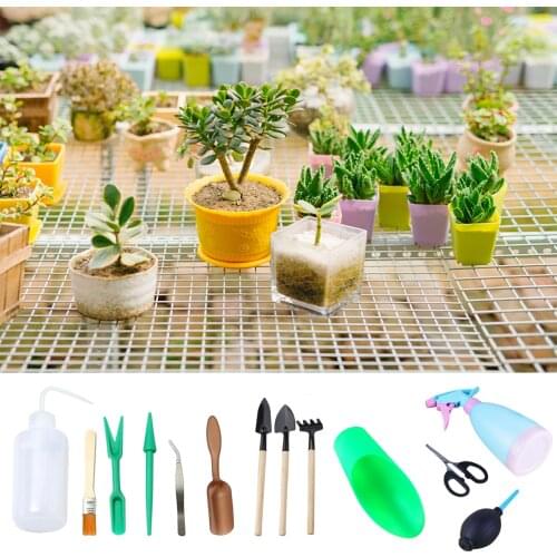 13 PCS Mini Garden Transplanting Succulent Tools Miniature Planting Set For Indoor Fairy Gard