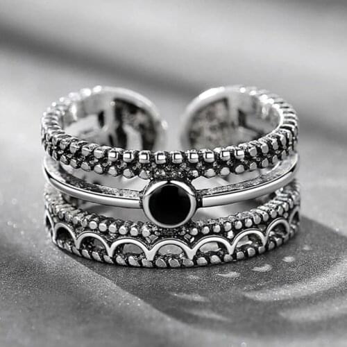 Fashion woman jewelry retro simple crystal adjustable original hot sale new ring