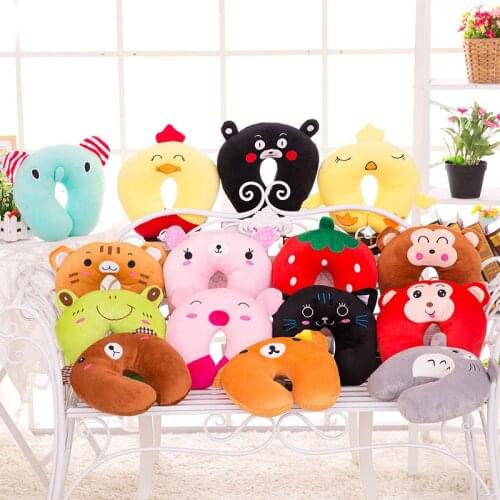 9 Colors Soft U-Shaped Plush Sleep Neck Protection Pillow Office Cushion Cute Lovely Travel Pillows for Children Crib Pillow