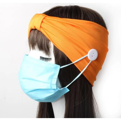 Tied mask hairband Turban Bowknot Headwrap Sports Elastic yoga Hairbands Cotton Fabric Wide headband For Women Hair accessoires