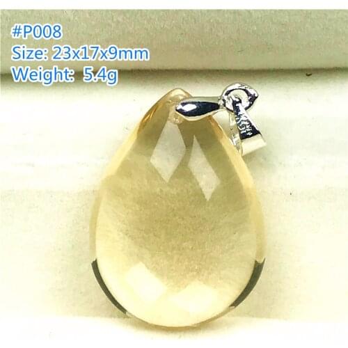 Top Natural Yellow Citrine Pendant Jewelry For Women Lady Men Quartz Silver Crystal 23x17x9mm Beads Water Drop Gemstone AAAAA