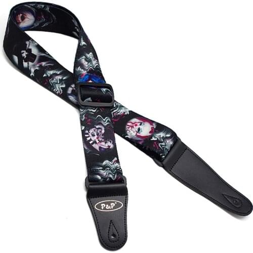 Little Witch Pattern Guitar Strap Electric Guitar Acoustic Guitar Folk Guitar Bass Strap