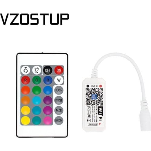 Wifi RGB LED Strip Controller Magic Home APP Voice RF Remote Control for DC5-24V RGB Tape Light Work with Alexa Google Home