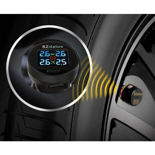TPMS Tyre Pressure Monitoring System + 4 External Sensors Cigarette Lighter tmps Tire Pressure Diagnostic-tool Bar /PSI