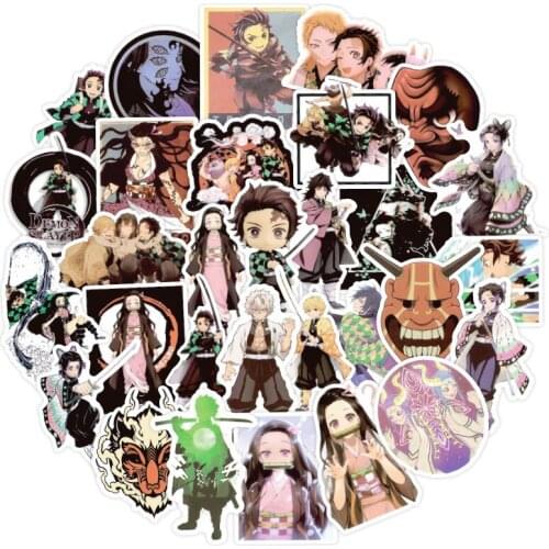 WG96 Anime Demon Slayer Kimetsu No Yaiba Sticker Waterproof PVC Skateboard Luggage Motorcycle Guitar Kid Boy Vsco Sticker