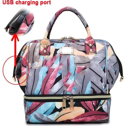 USB Mummy Maternity Nappy Bag Waterproof Baby Diaper Bags For Mom Backpack Multifunction Daiper Changing Bag Diper Organizer