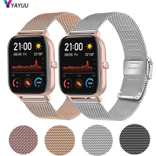 YAYUU 20mm 22mm Quick Release Bands For Amazfit GTS 2/2e/2 Mini/Bip S Lite Stainless Steel Strap For Amazfit GTR 42mm/47mm/2/2e