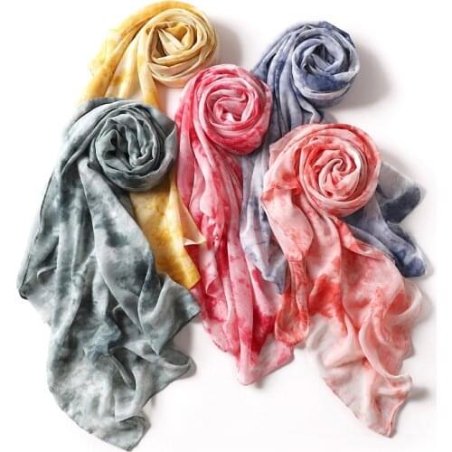 Womens Soft Ombre Chiffon Scarves Wraps Summer Muslim Hijab Headwrap Fashion Traval Beach Long Shawl Gradient Polyester Turbans