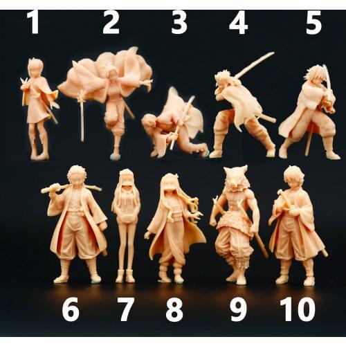 1:64 Model Miniature Figure Japan Anime Handicraft Figure White Model Need To Be Colored By Yourself