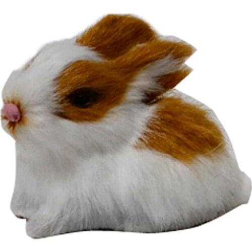 1PC Artificial Plush Rabbit Figurine Statue Miniatures Model Kids Toy