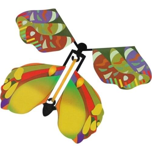 Y4UD 10pcs Flying Butterfly Wind Up Rubber Band Powered Butterfly for Kids