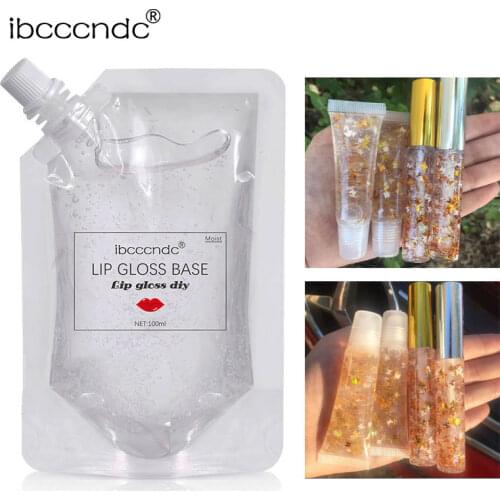 100ml Moisturizing Lip Gloss Base Lipgloss Making Tools Decorations Lips Glitter Butterfly Laser Decor Long Lasting Lips Oil