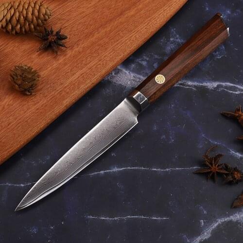 4.5 Inch VG10 Damascus Steel Peeling 67 Layers Chef Multifunctional Dining Outdoor Camping Practical Fruit Knife