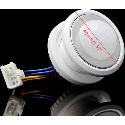 40mm LED PIR Detector Infrared Motion Sensor Switch with Time Delay Adjustable
