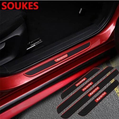 4x4 Sport Car Door Threshold Guard Sill Plate Sticker For Toyota Corolla Avensis RAV4 Yaris Auris Hilux Prius verso MG 3 Buick