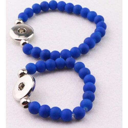 5sets/10pcs Children Girls Bracelet Colorful Rubber Beads Elastic 18mm Snap Button Bracelet Bangle For Mother And Kids Wholesale