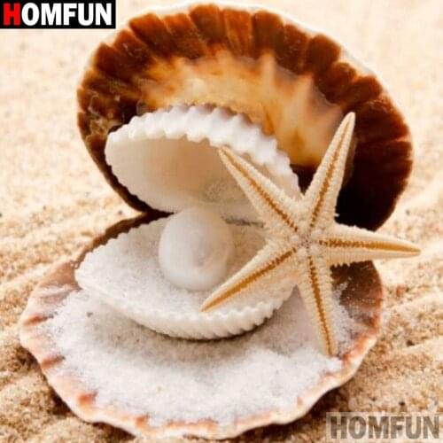 HOMFUN Full Square/Round Drill 5D DIY Diamond Painting "Starfish shell" Embroidery Cross Stitch 5D Home Decor A08249