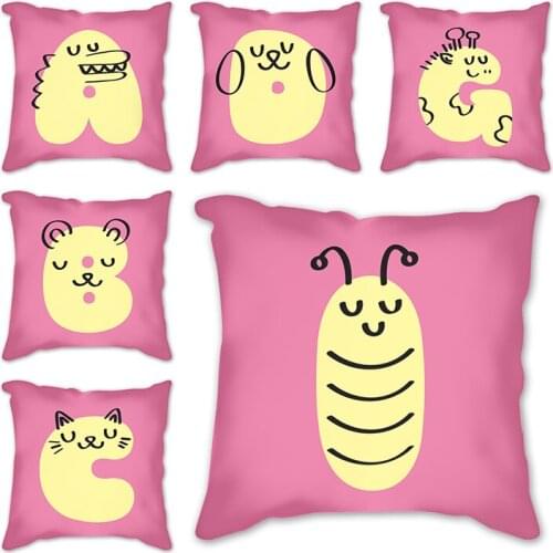 Cushion Cover for Sofa 26 abstract animal letters Pillow Case The Children Name Combination Diy Custom Pillow Covers For Kid
