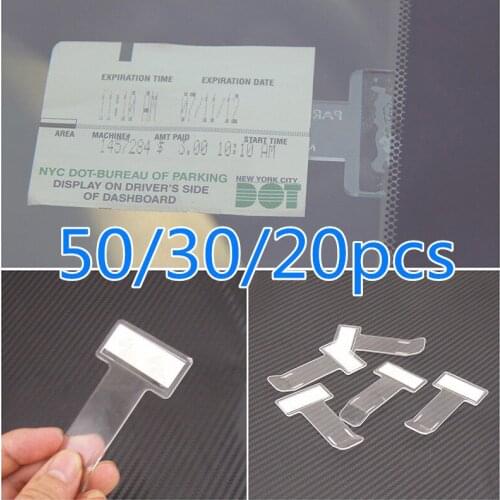 Dropship 50/30/20pcs Car Parking Ticket Car Clip Holder Parking Ticket Car Accessories Permit Holder Clip Tickets Folder