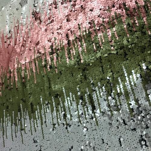 GLace 1Y/Lot Elastic Gradient 9 Color Magic Sequin Fabric Embroidery Elastic Mesh Fabric High Quality Dress Sequin Cloth TX802