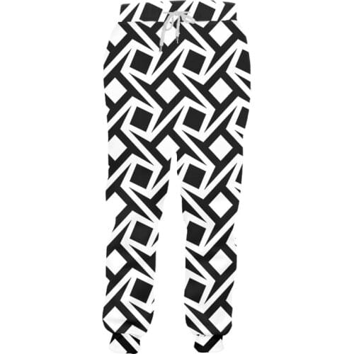 IFPD Loose Plus Size Long Pants Mens Cool Printed Abstract Geometric Figures 3D Sweatpants Man Hiphop Joggers Pants