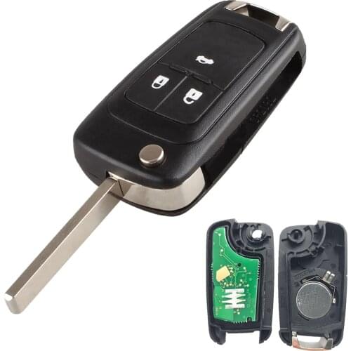 JX-LCLYL 3 Buttons Uncut Flip Folding Remote Key Fob 433MHz Chip ID46 For Buick