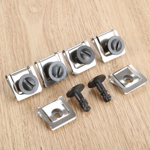 10Sets Car Engine Cover Undertray Clip Screws 8D0805960 8D0805121 For Audi A4 A6 V W Passat B5 For Skoda Superb I Auto Fasteners