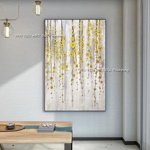 Beautiful handmade canvas abstract gold foil oil painting art pictures for home decoration Hand drawn poster for living room