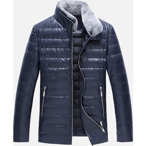 Jacket down jacket winter clothes leather clothes cotton clothes new large leather cotton padded jacket Fox hair collar