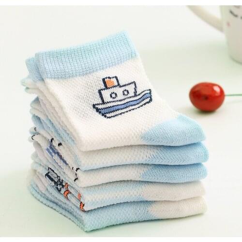 2016 new summer hot sale thin section mesh socks high quality blue anchor boys and girls socks childrens socks