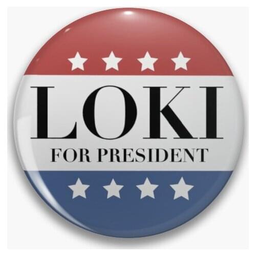 Loki For President Button Design Soft Pin Decor Brooch Metal Fashion Jewelry Creative Women Lover Badge Collar Lapel Pin