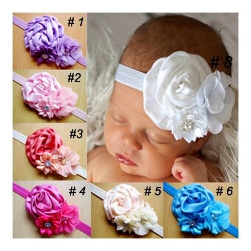 Fashion Cute Baby Girls Rhinestone Flower Headband Kids Toddler Hair Bands Hair Accessories